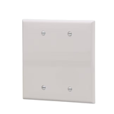 Eaton 2-Gang Midsize White Polycarbonate Indoor Blank Wall Plate