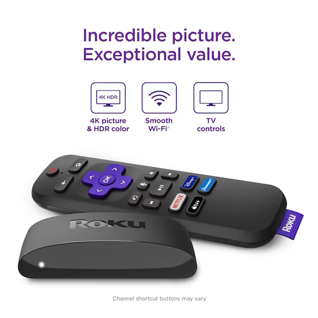 Dispositivo de transmisión inteligente Roku Express 4K+ 4K/HD/HDR con control remoto incluido