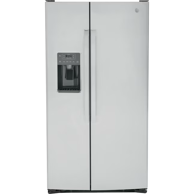 GE 25.3-cu ft Side-by-Side Refrigerator with Ice Maker, Water and Ice Dispenser (Stainless Steel)