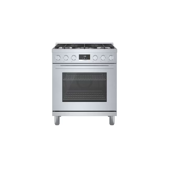 Bosch 800 Series Industrial Style 30-in 5 Burners 3.7-cu ft Freestanding Natural Gas Range (Stainless Steel)