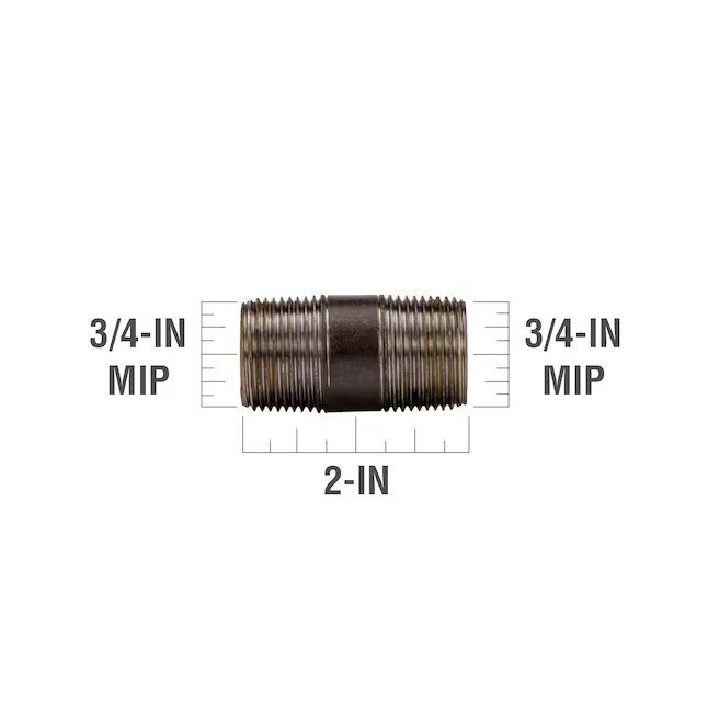 Boquilla negra RELIABILT de 3/4 x 2 pulgadas