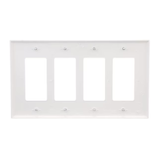 Eaton 4-Gang Midsize White Polycarbonate Indoor Decorator Wall Plate