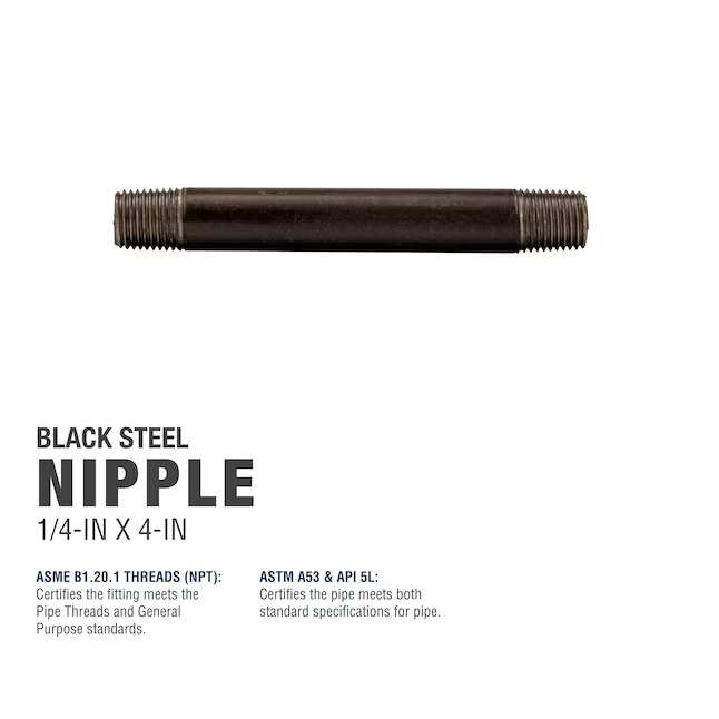 RELIABILT 1/4-in x 4-in Black Nipple