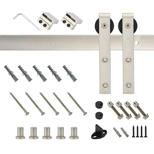 RELIABILT 78-in Satin Nickel Interior J-strap Barn Door Hardware Kit