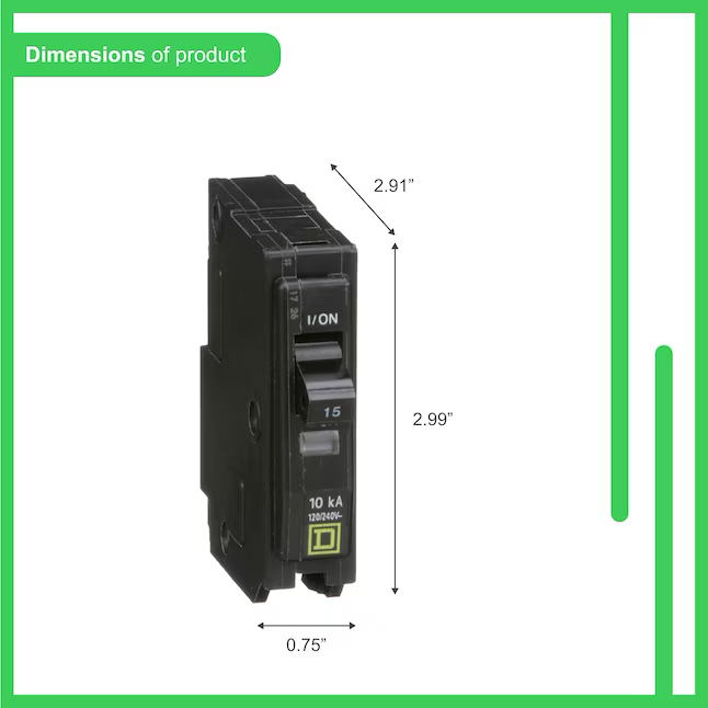 Square D QO 15-amp 1-Pole Standard Trip Circuit Breaker