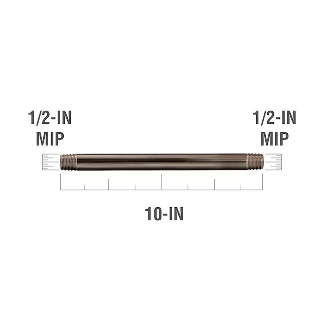 Boquilla negra RELIABILT de 1/2 x 10 pulgadas