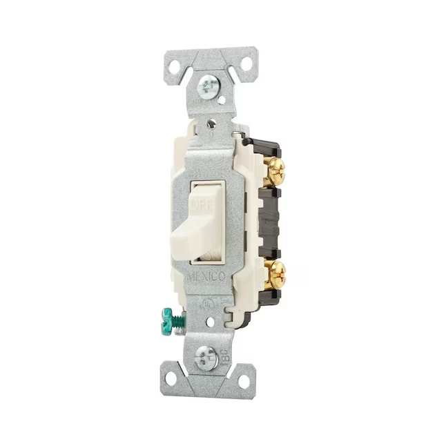 Eaton 20-Amp Double Pole Toggle Light Switch, Light Almond