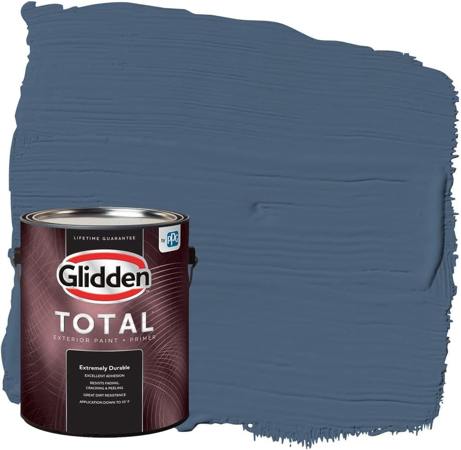 Pintura e imprimador para exteriores Glidden Total, semibrillante, azul fiordo