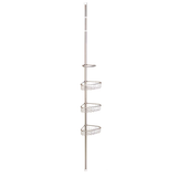 Style Selections Satin Nickel Steel 4-Shelf Tension Pole Freestanding Shower Caddy 10.5-in x 8.5-in x 66-in