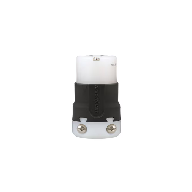 Eaton Arrow Hart Conector recto industrial de conexión a tierra de 3 cables NEMA 6-20 de 20 amperios y 250 voltios, negro