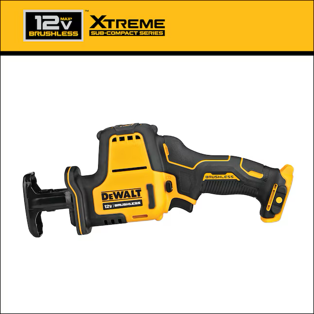 Sierra recíproca inalámbrica sin escobillas DEWALT XTREME de velocidad variable máxima de 12 voltios (herramienta básica)