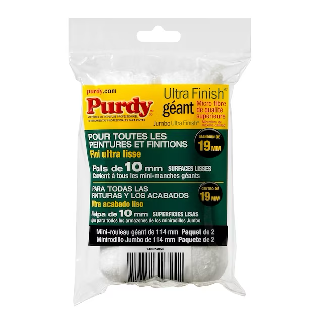 Purdy Ultra Finish, paquete de 2 fundas para rodillo de pintura de microfibra tejida Nap de 4,5 x 3/8 pulgadas