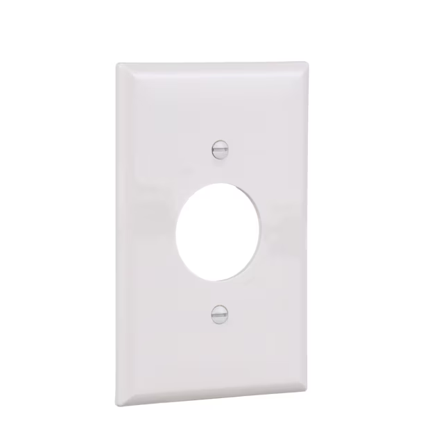 Eaton 1-Gang Midsize White Polycarbonate Indoor Round Wall Plate