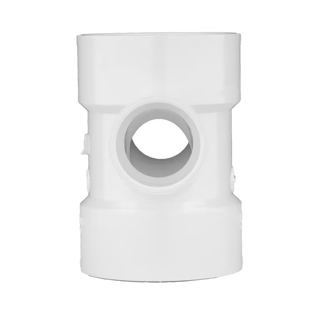 Charlotte Pipe 3-in x 3-in x 2-in x 2-in PVC DWV Reducing Double Sanitary Tee