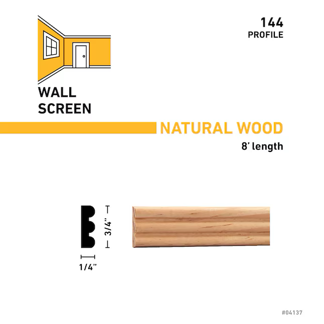 RELIABILT 3/4-in x 8-ft Pine Unfinished Wood 144 Chair Rail Moulding