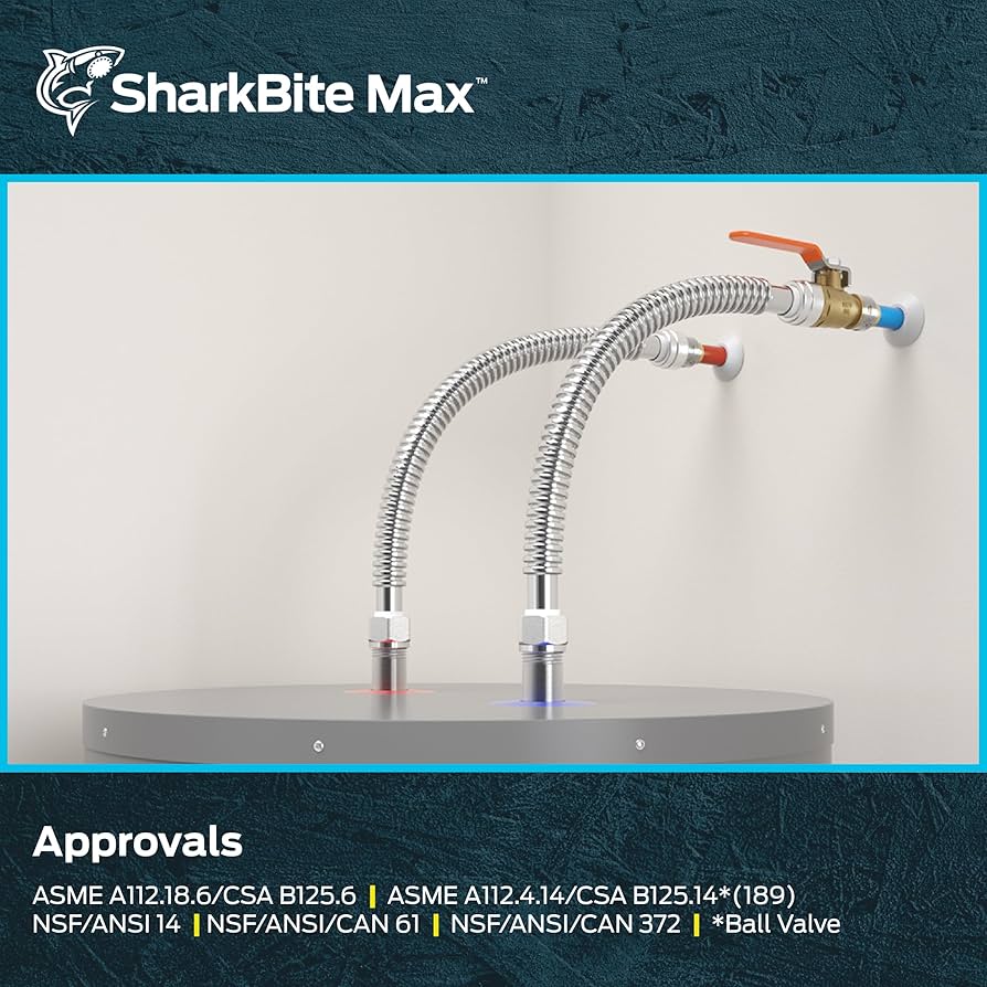 SharkBite Max 18-in 3/4-in Push Inlet x 3/4-in FIP Outlet Corrugated Stainless Steel Water Heater Connection Kit