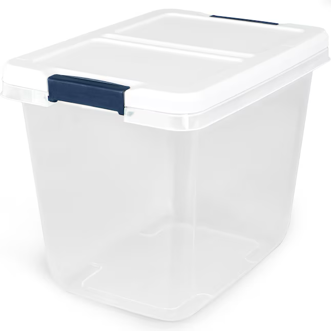 Project Source Medium 7.25-Gallons (29-Quart) Clear, White Tote with Latching Lid