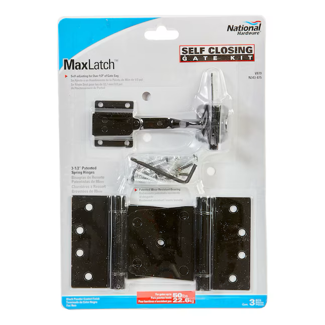 National Hardware 3-1/2-in Black Gate Hardware Kit