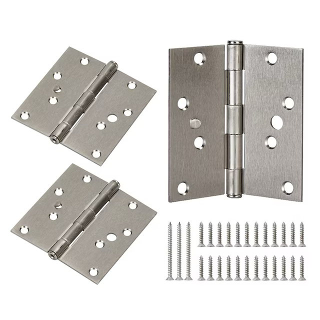 Bisagra de seguridad para puerta interior RELIABILT de níquel satinado de 4 pulgadas de alto y 10 cm de ancho (paquete de 3)