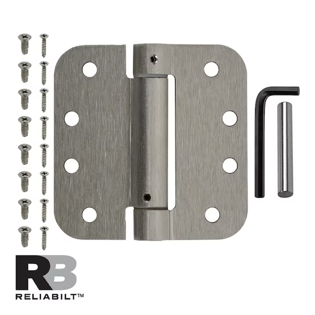 RELIABILT 4-in H x 5/8-in Radius Satin Nickel Spring Interior Door Hinge