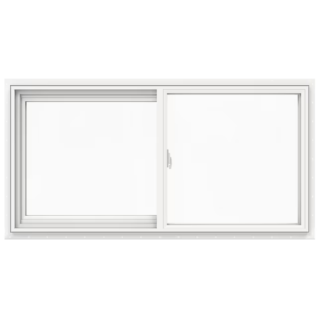 JELD-WEN V-2500 Jamba de 47-1/2 x 23-1/2 x 3 pulgadas Ventana corrediza blanca de vinilo operable a la izquierda Pantalla completa incluida