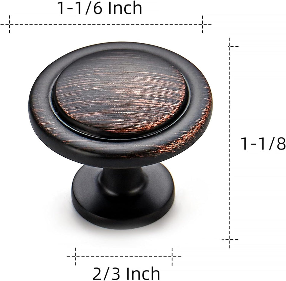 SABER SELECT Rubbed Bronze Round Cabinet Knobs