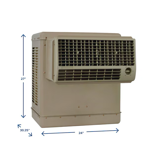 Essick Air 2800-CFM Enfriador evaporativo de ventana para exteriores de 2 velocidades para 600 pies cuadrados (motor incluido)