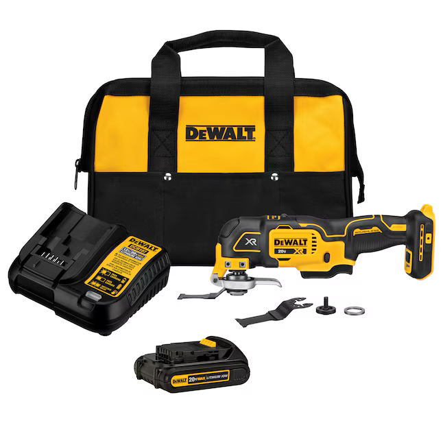 DEWALT XR Akku-Multifunktionswerkzeug-Set, bürstenlos, 20 Volt, max. 3 Geschwindigkeiten, 6-teilig, mit weicher Hülle (1 Akku im Lieferumfang enthalten)