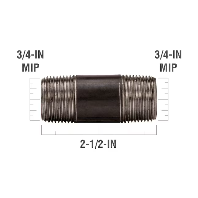 Boquilla negra RELIABILT de 3/4 x 2-1/2 pulgadas