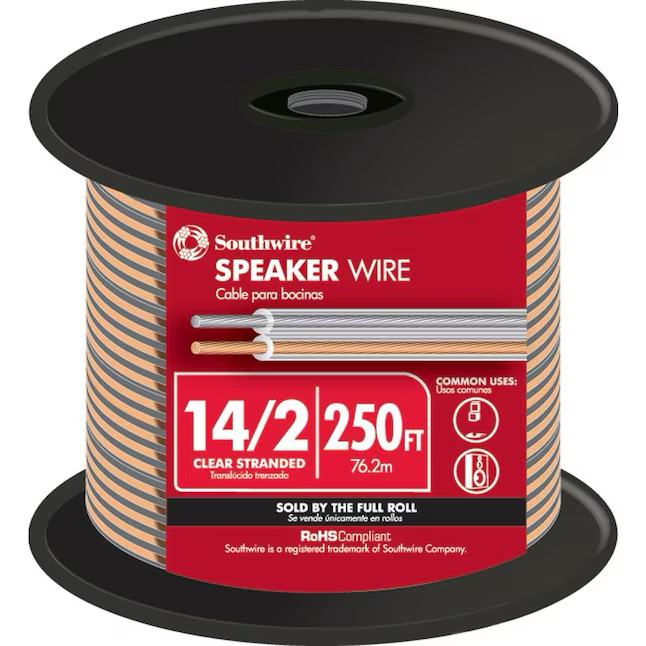 Southwire 250-ft 14/2 Litzen-Standard-Lautsprecherkabel (Rollenware)