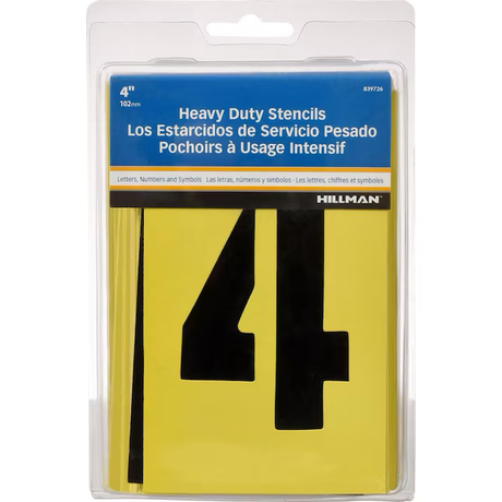 Plantilla de kit de números y letras de tablero de aceite de calibre 410 de 4 pulgadas x 3 1/2 pulgadas Hillman