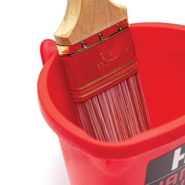 HANDy 16 oz. Solvent Resistant Paint Pail with Brush Holder - Ergonomic Handle, Magnetic Brush Holder