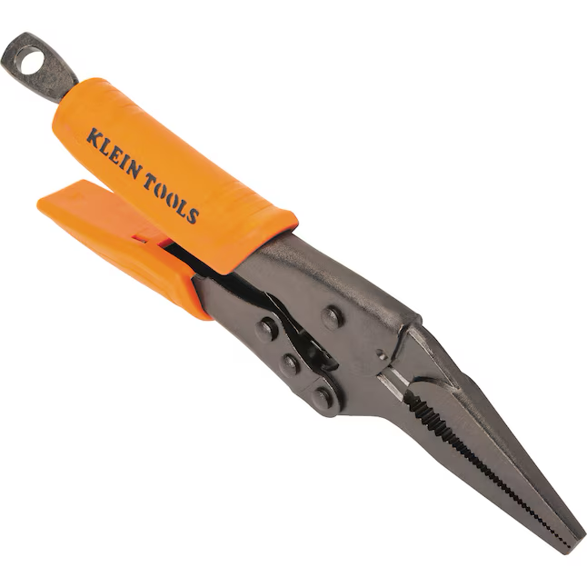 Klein Tools Long Nose Locking Pliers 9-in Electrical Locking Pliers with Wire Cutter