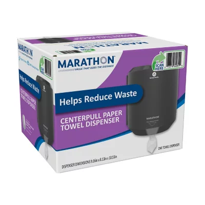 Marathon Manual Centerpull Paper Towel Dispenser (Black)