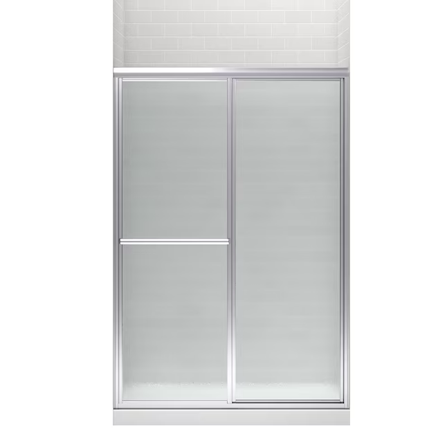 Sterling Deluxe Silver 43-in to 48-in W x 70-in H Framed Sliding Shower Door