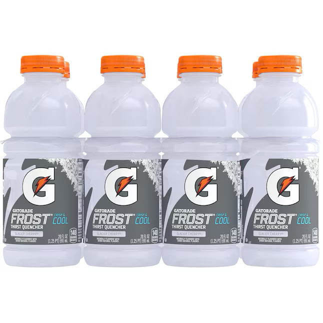 Bebida deportiva Gatorade sabor cereza glaciar, paquete de 8, de 20 onzas líquidas