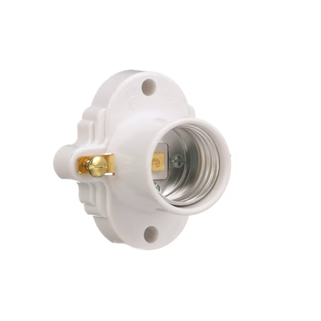 Eaton 660-Watt Plastic Keyless Cleat Socket, White