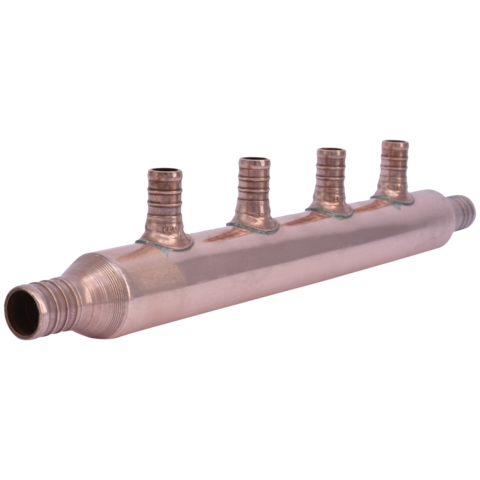 SharkBite 3/4 in. x 1/2 in. PEX-B Crimp Copper 4-Port Open Manifold