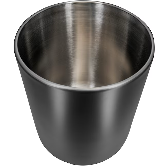 allen + roth Arden Matte Black Stainless Steel Wastebasket