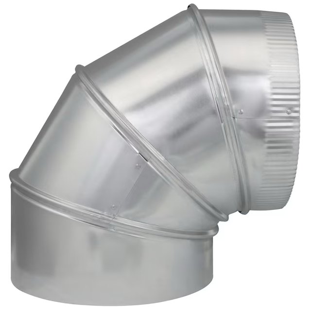 IMPERIAL 10-in 30 Gauge Galvanized Steel Round Adjustable 90 Degree Duct Elbow