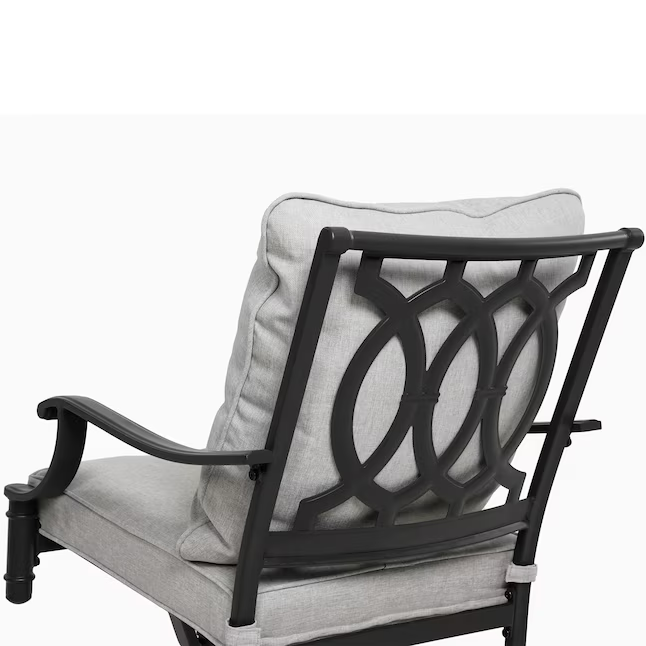 Allen + Roth Thomas Lake Juego de 2 sillas de comedor giratorias con estructura de acero gris y asiento acolchado gris