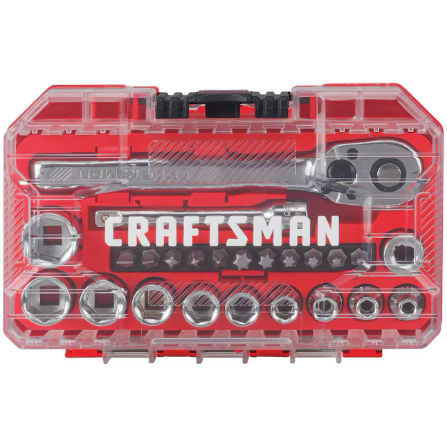 CRAFTSMAN VERSASTACK Juego de herramientas mecánicas estándar (SAE) de cromo pulido de 24 piezas con estuche rígido