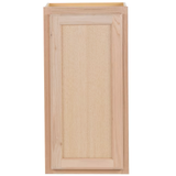 Project Source 15-in W x 30-in H x 12-in D Natural Unfinished Oak Door Wall Fully Assembled Cabinet (Flat Panel Square Door Style)