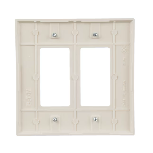 Eaton Placa de pared decorativa para interiores de plástico color almendra claro, tamaño jumbo, 2 unidades