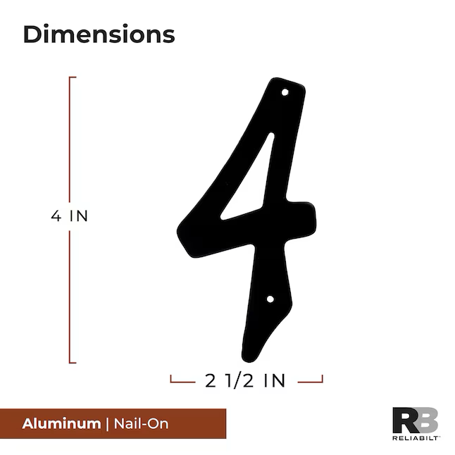 RELIABILT 4-Zoll-Schwarznummer