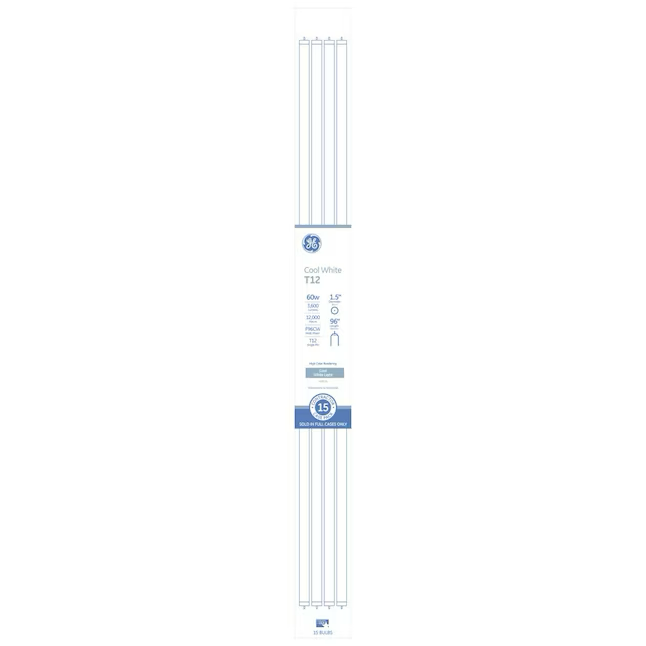 GE 60-Watt EQ T12 Cool White Single Pin (T12) Fluorescent Light Bulb (15-Pack)