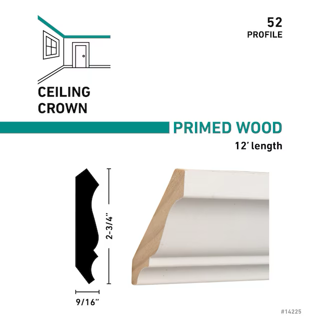 RELIABILT 12-ft Pine Primed 52 Crown Moulding