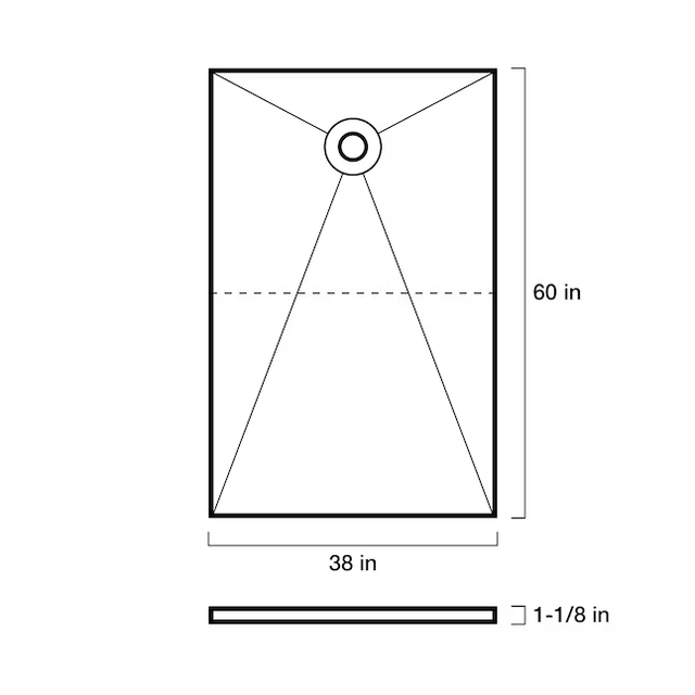 Schluter Systems Kerdi-Shower-Kit 38-in x 60-in Offset PVC Flange 2-in