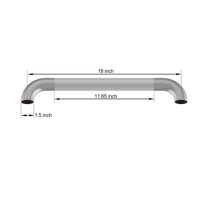 Project Source Concealed Peened 18-in Stainless Steel Wall Mount ADA Compliant Grab Bar (500-lb Weight Capacity)