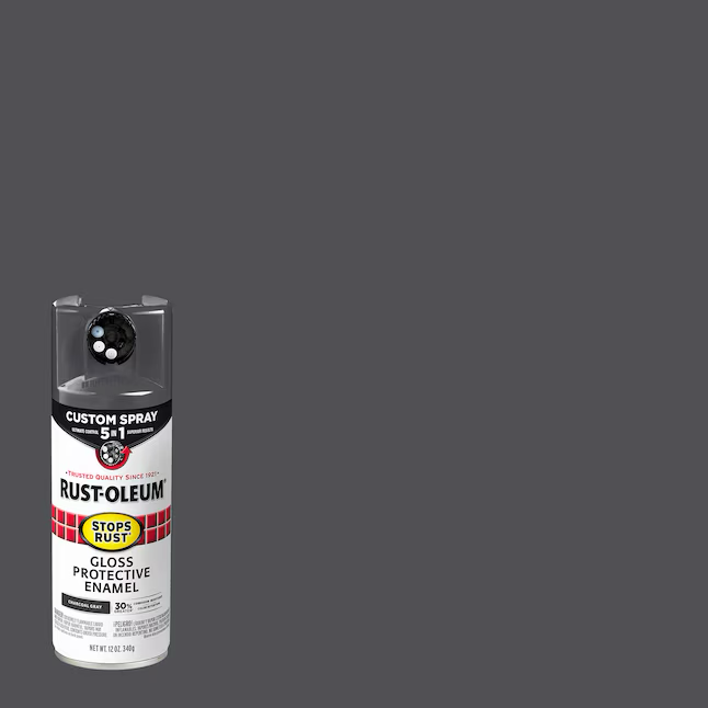 Pintura en aerosol gris carbón brillante Stops Rust 5 en 1 de Rust-Oleum (peso neto: 12 oz)